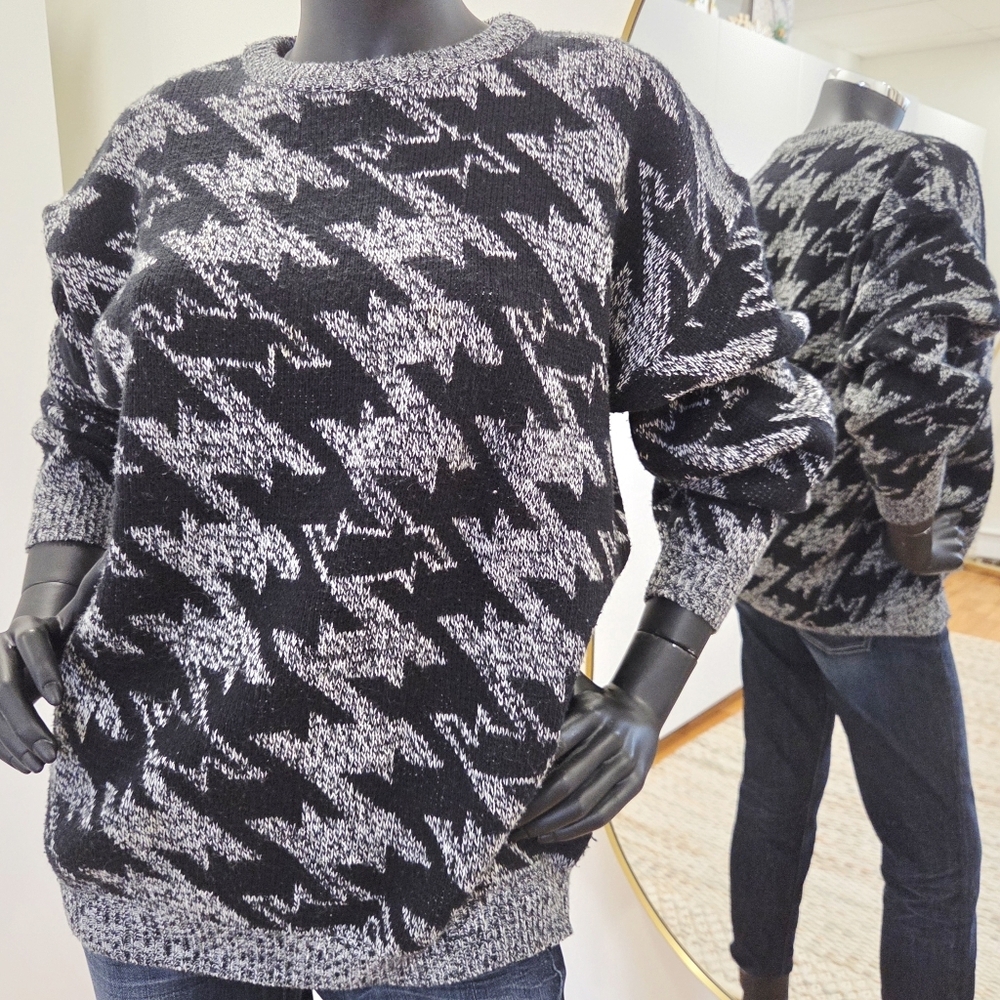 Vintage Houndstooth Sweater – L (Ungendered)